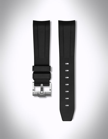 FKM-Uhrenarmband „First Moon“ für OMEGA Speedmaster Moonwatch – 20 mm, FKM, Curved, Schwarz