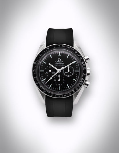 FKM-Uhrenarmband „First Moon“ für OMEGA Speedmaster Moonwatch – 20 mm, FKM, Curved, Schwarz