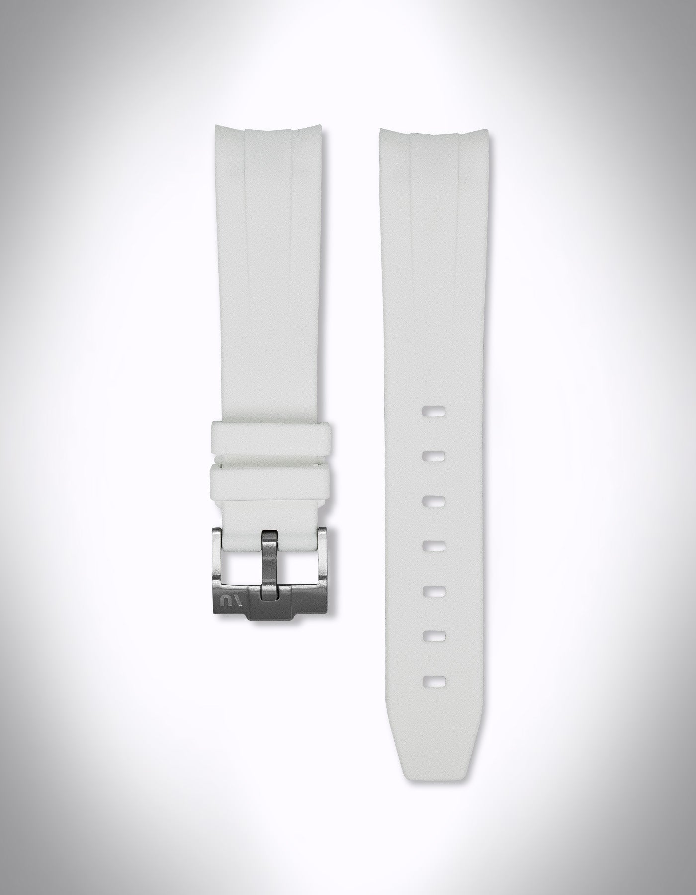 Kautschuk-Uhrenarmband für OMEGA X Swatch Speedmaster MoonSwatch – 20 mm, Curved, Weiß