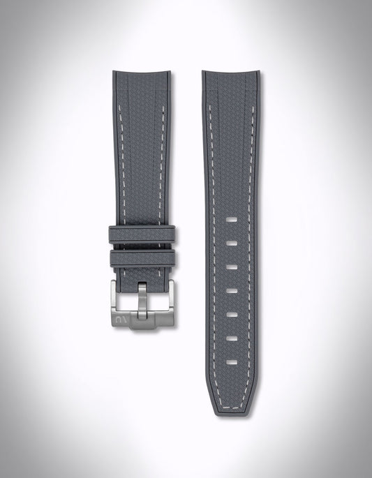 Kautschuk-Uhrenarmband für OMEGA X Swatch Speedmaster MoonSwatch – 20 mm, Curved, Grau