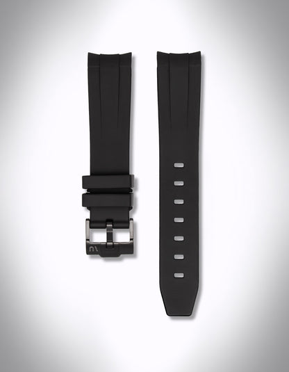 Kautschuk-Uhrenarmband „New Moon“ für OMEGA X Swatch Speedmaster MoonSwatch – 20 mm, LSR, Curved, Schwarz