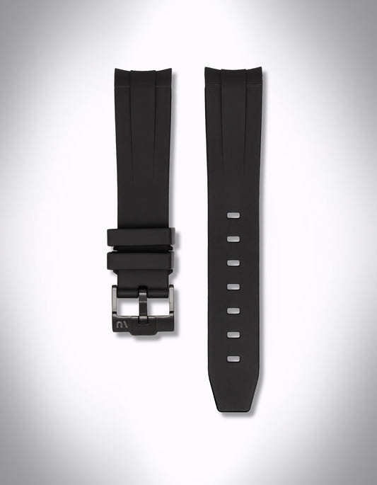 Kautschuk-Uhrenarmband „New Moon“ für OMEGA X Swatch Speedmaster MoonSwatch – 20 mm, LSR, Curved, Schwarz