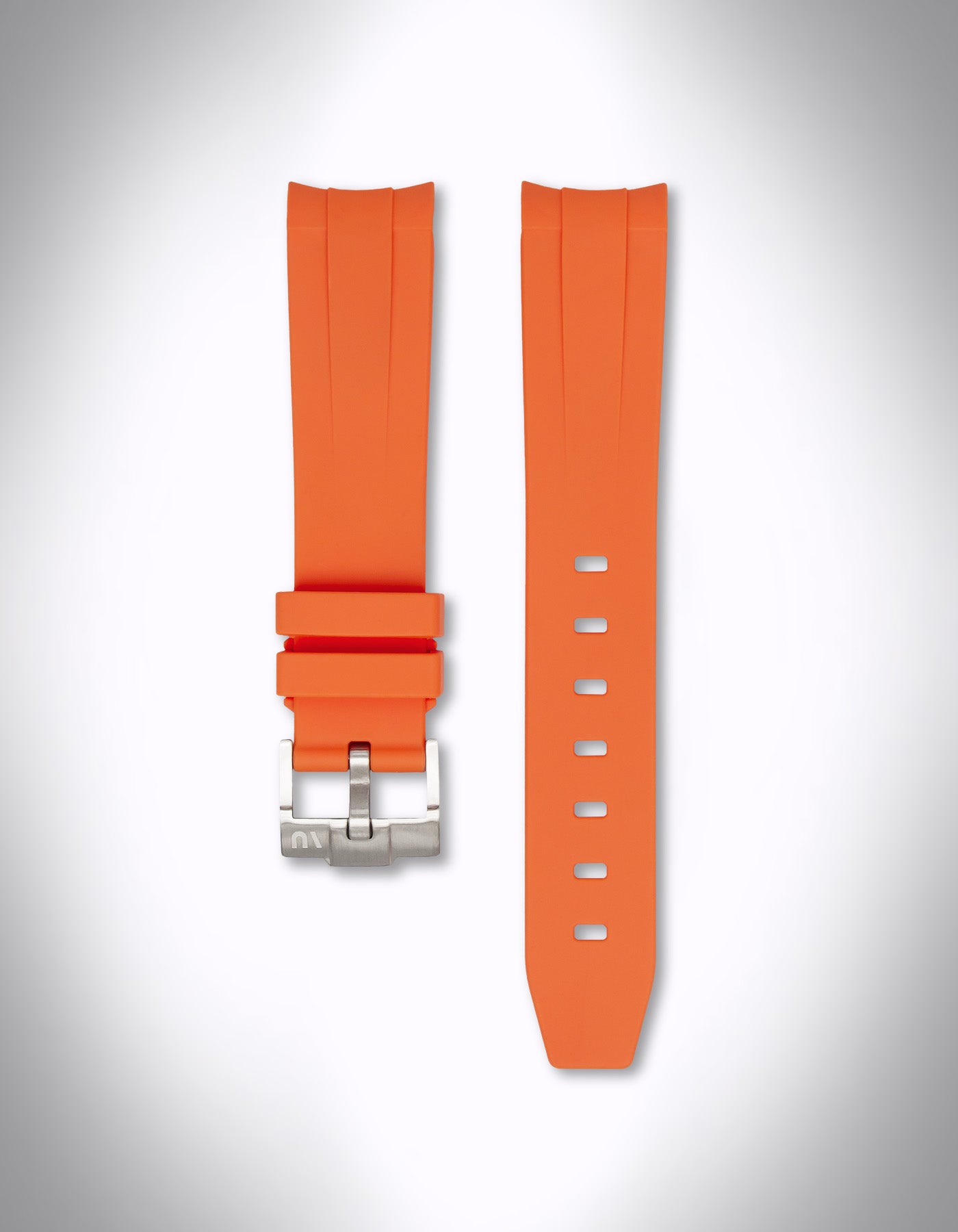Kautschuk-Uhrenarmband für OMEGA X Swatch Speedmaster MoonSwatch – 20 mm, Curved, Hellorange