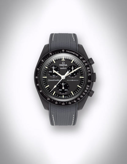 Kautschuk-Uhrenarmband für OMEGA X Swatch Speedmaster MoonSwatch – 20 mm, Curved, Grau