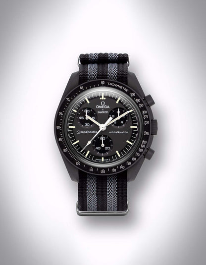NATO-Uhrenarmband „The Double-O“ – 20 mm, Nylon, Schwarz-Grau